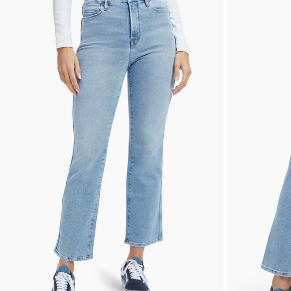 Good American Denim - Good American Light Blue Straight Leg Jeans